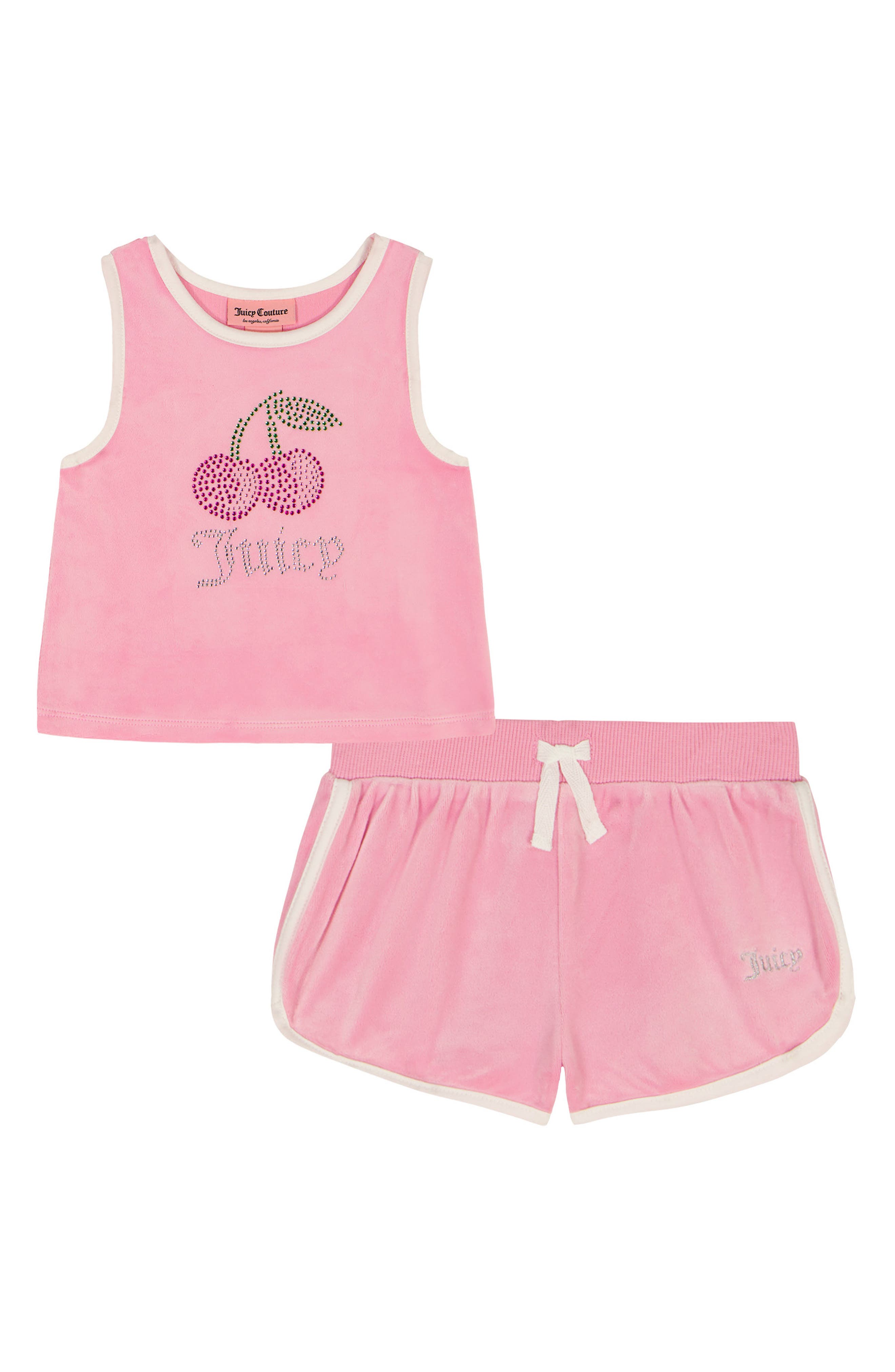 Juicy Couture Kids' Embellished Velour Tank & Shorts Set