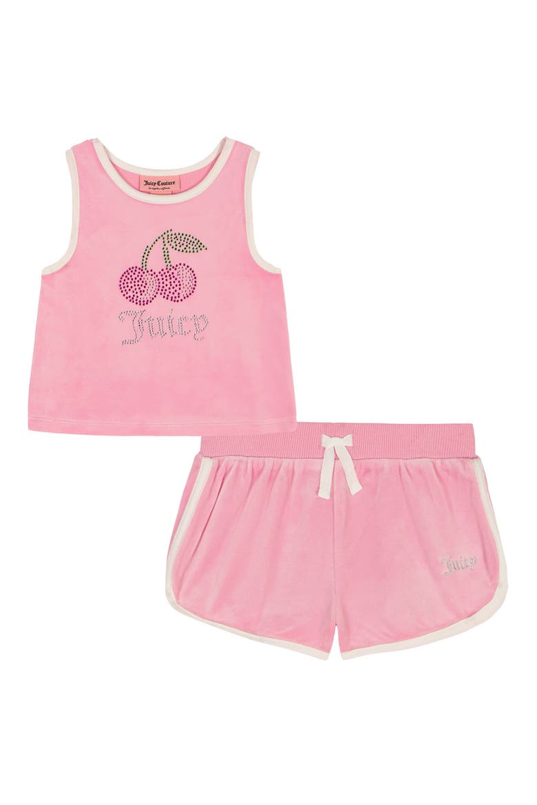 Kids' Embellished Velour Tank & Shorts Set, Main, color, PINK