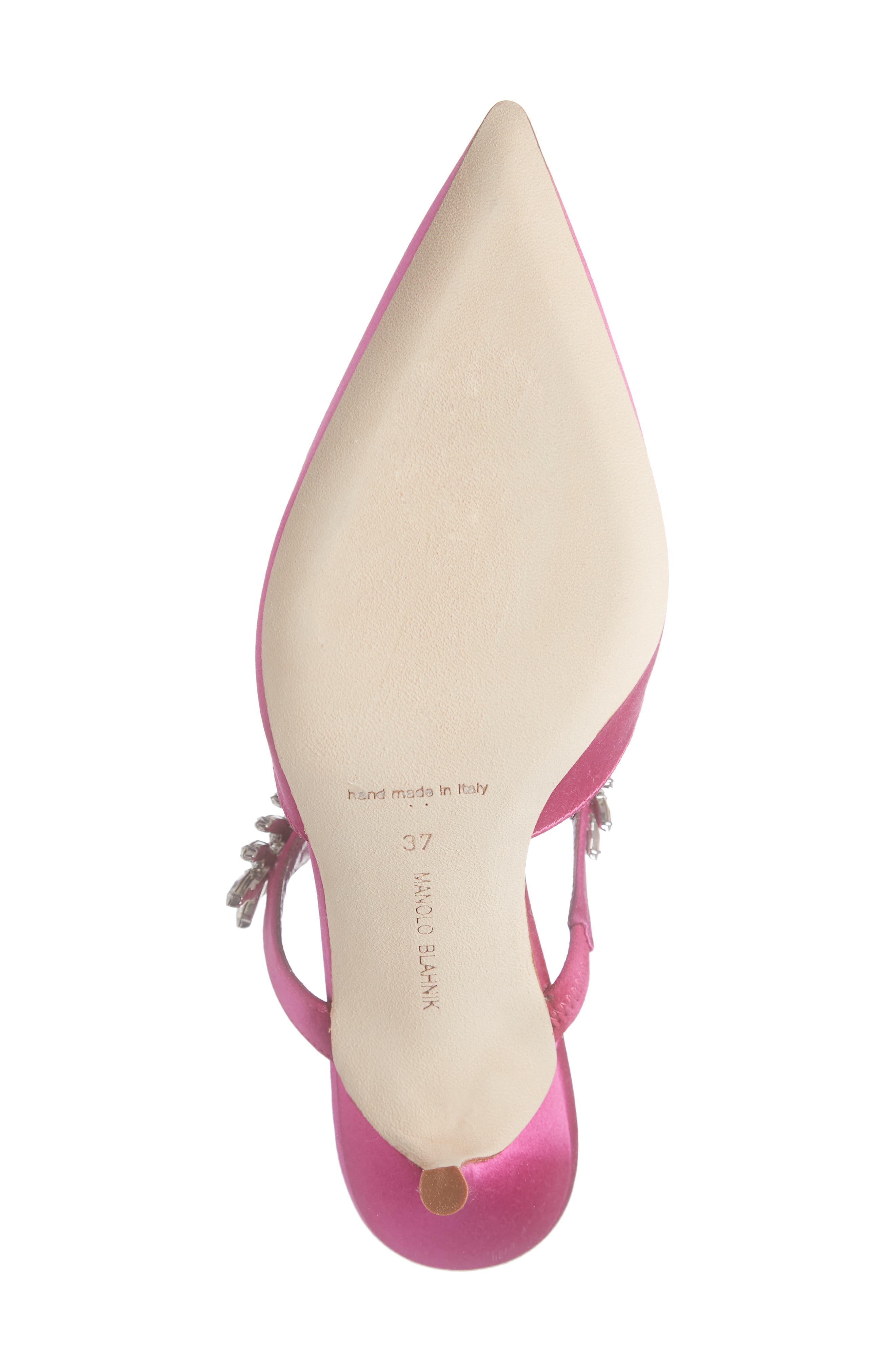 Manolo Blahnik Lurum Crystal Leaf Pointed Toe Mule, Alternate, color, 