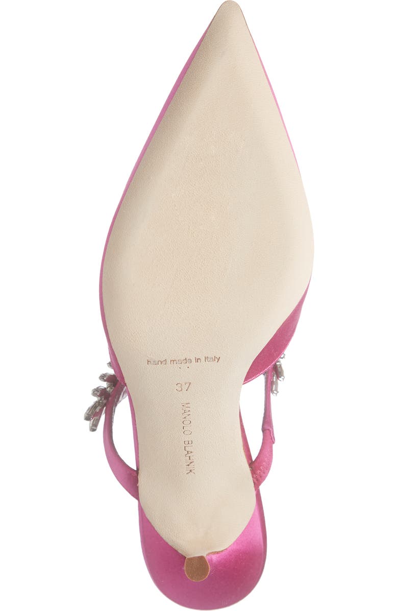 Manolo Blahnik Lurum Crystal Leaf Pointed Toe Mule, Alternate, color,