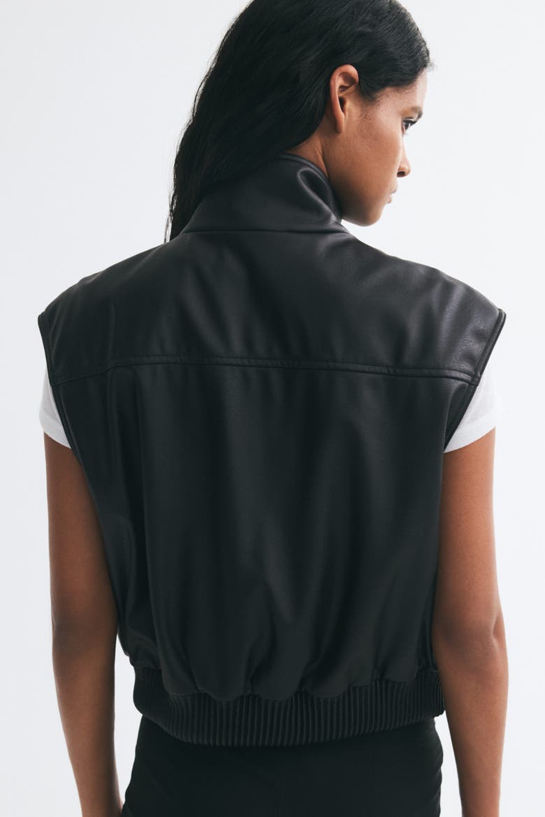 Oversized Coated Vest, Alternate, color, Black