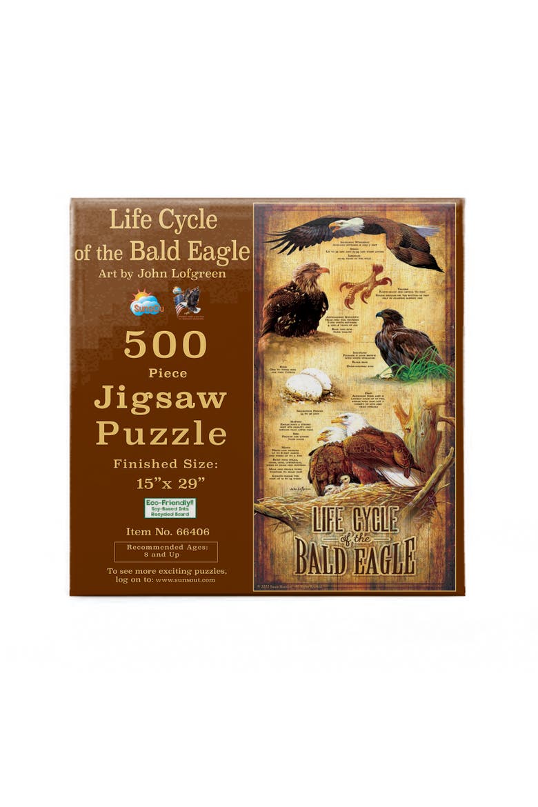 Life Cycle of the Bald Eagle 500 piece Jigsaw Puzzle for Adults, Alternate, color, Multicolor