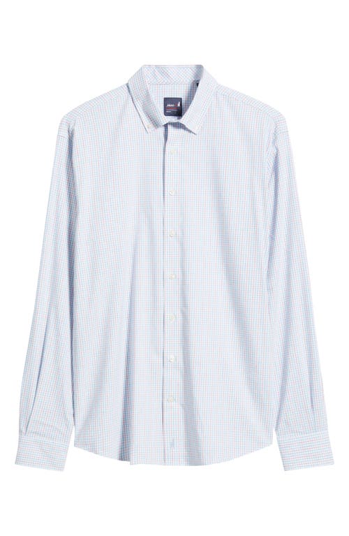Johnnie-o Koby Gingham Performance Button-down Shirt In Maliblu