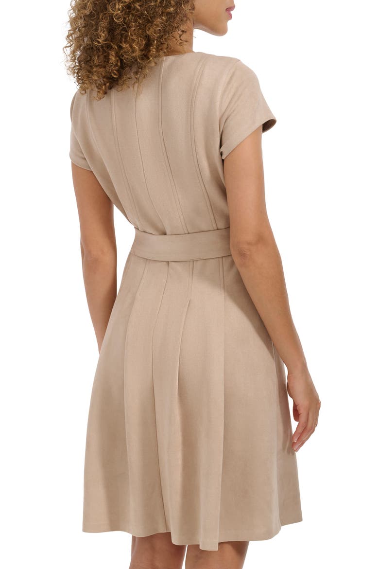 Stretch Faux Suede Minidress, Alternate, color, SAND