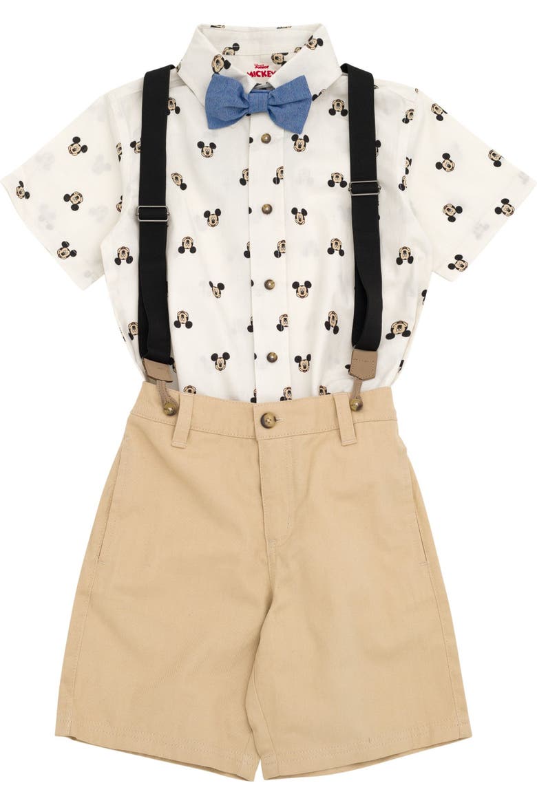 Mickey Mouse Wedding Button-Down Shirt and Pants Set, Alternate, color, Mickey Ivory Tan