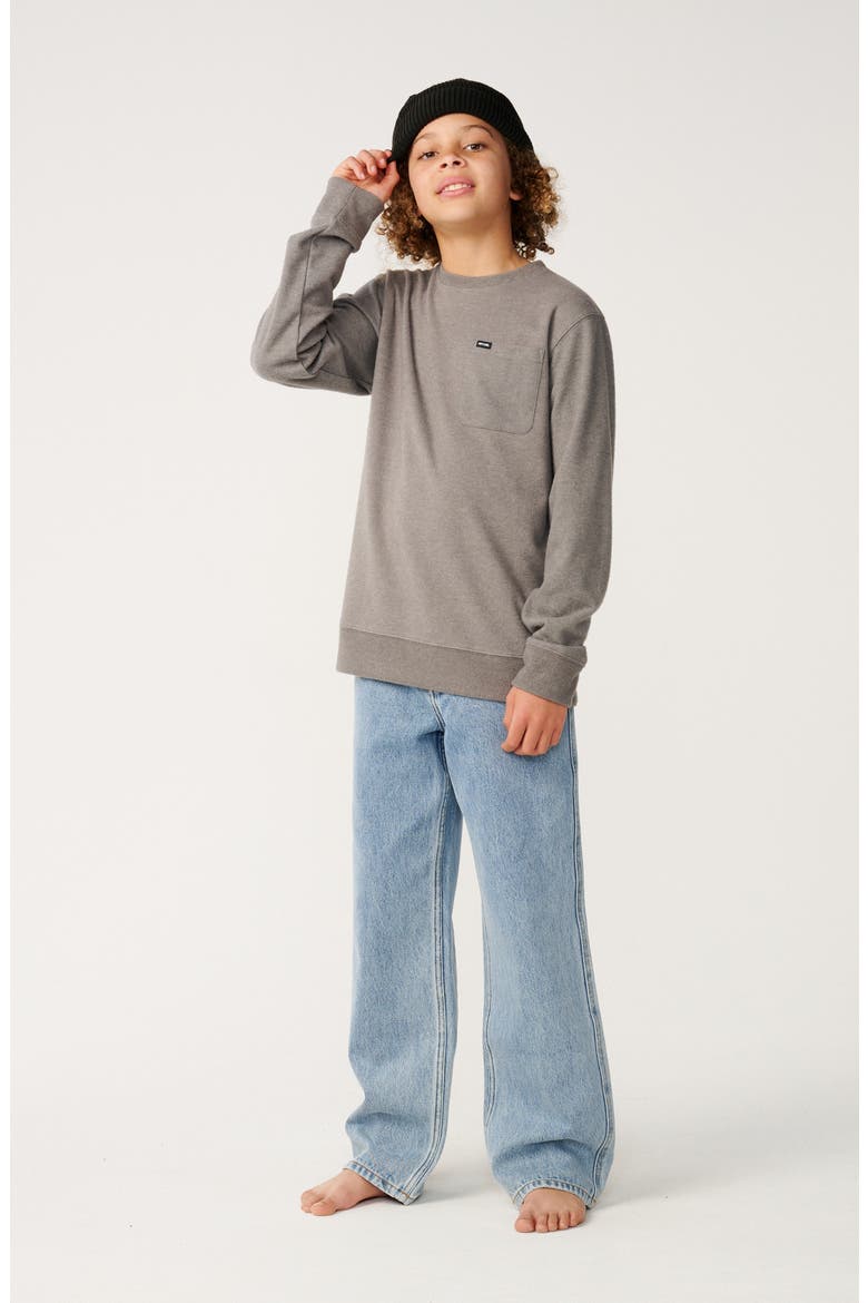 Kids' Grid Pocket Sweatshirt, Alternate, color, GREY MARLE