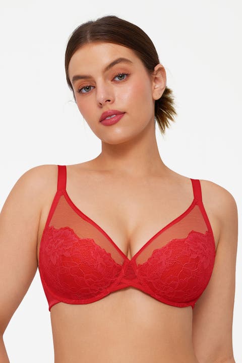 Lightweight Underwire Minimizer Lace Mesh Bra