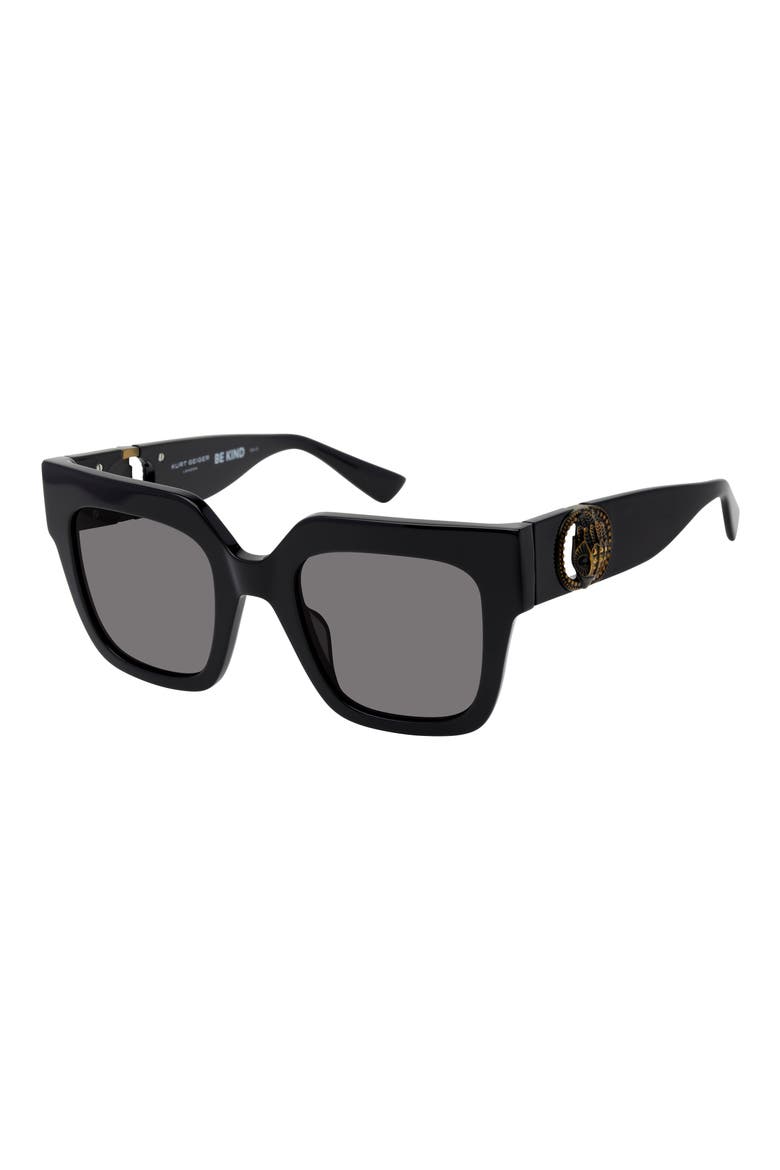 50mm Square Sunglasses, Alternate, color, BLACK/ SMOKE