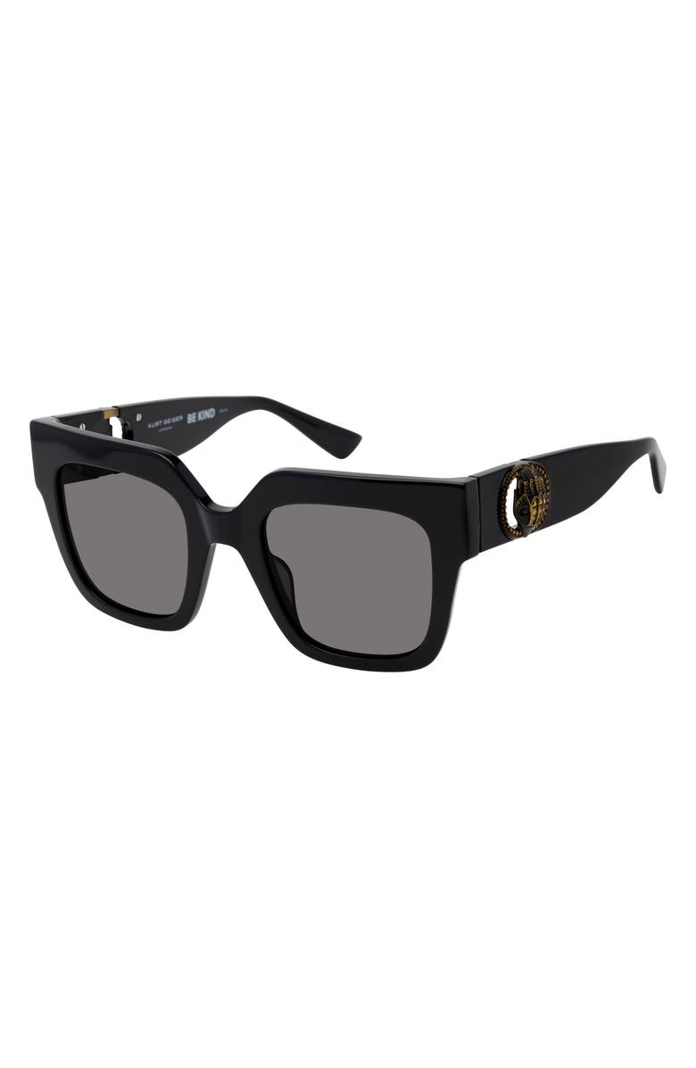 Kurt Geiger London 50mm Square Sunglasses, Alternate, color, Black/ Smoke