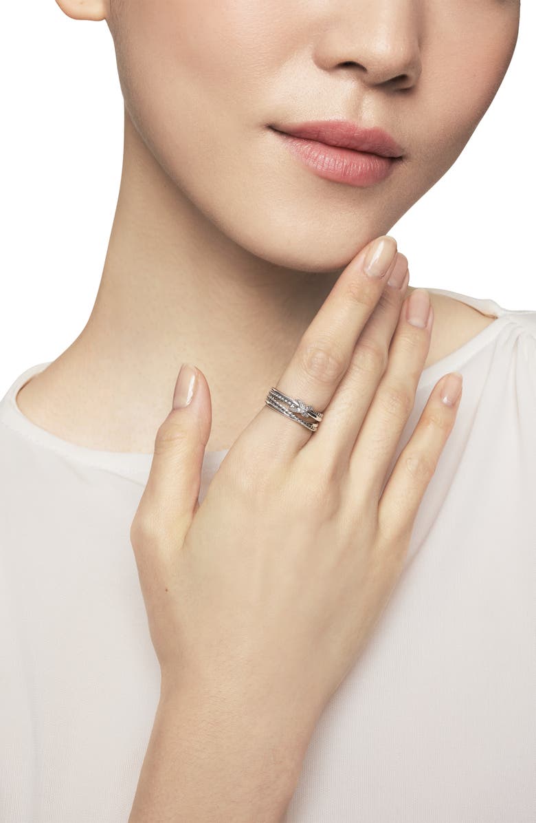 David Yurman X Crossover Ring with Diamonds, Alternate, color, Diamond