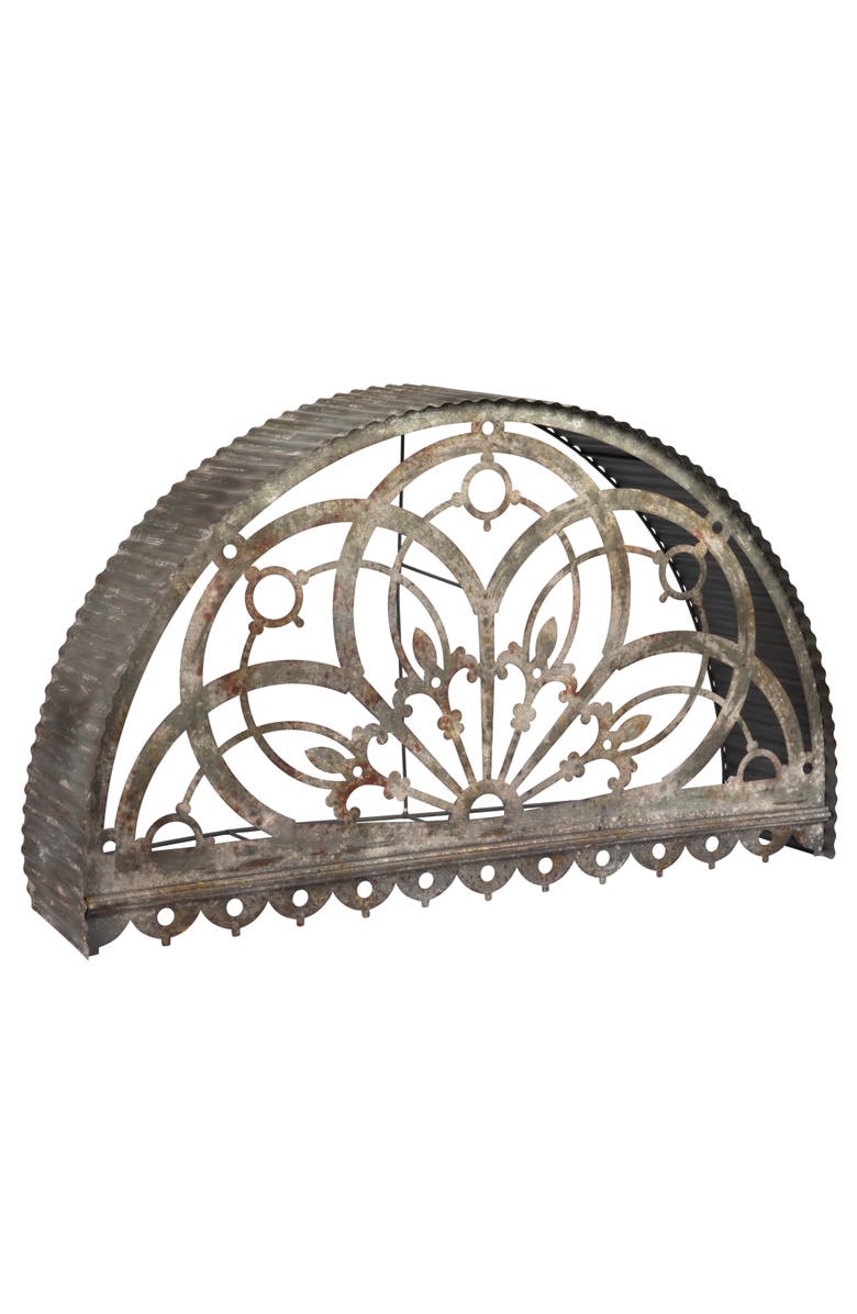 Storied Home Large Decorative Metal Cutout Canopy Wall Décor, Main, color, Grey