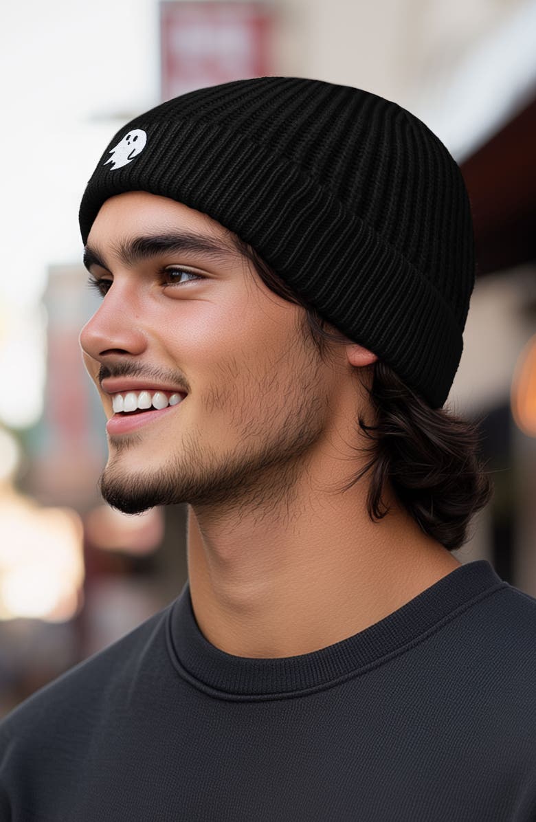Dalix Ghost Fishermans Beanie Knit Watch Cap, Alternate, color, Black