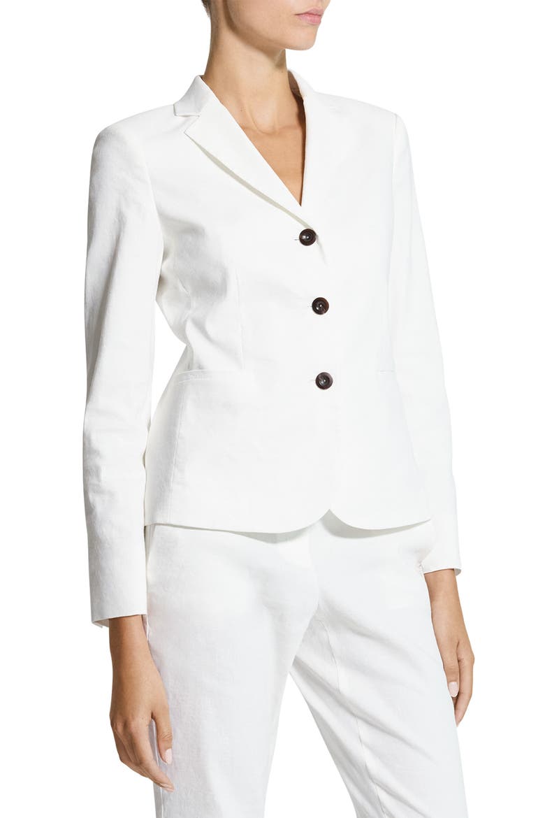 Shrunken Three Button Blazer, Alternate, color, WHITE - 100