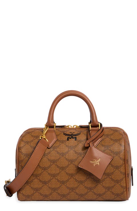 Small Ella Lauretos Boston Coated Canvas Satchel