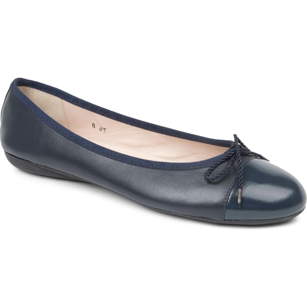 PAUL MAYER Best Cap Toe Ballet Flat in Navy/Navy Patent  product