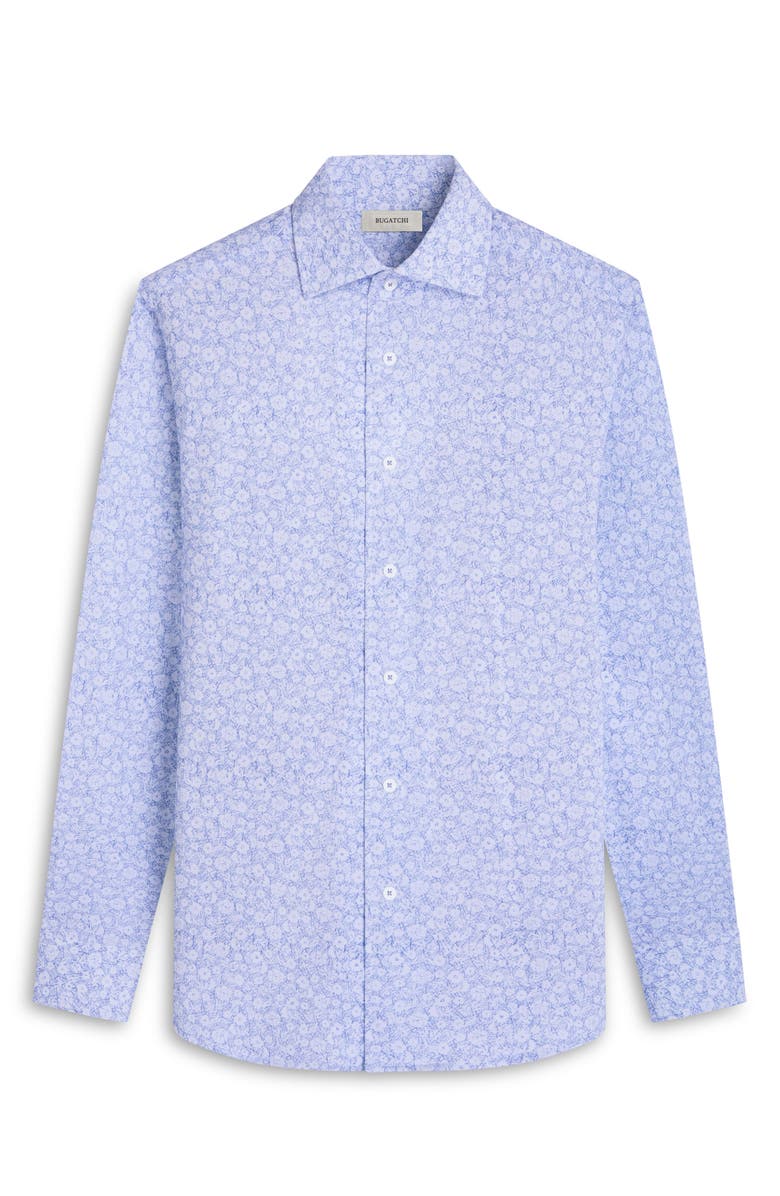 Bugatchi Devon OoohCotton<sup>®</sup> Floral Button-Up Shirt, Alternate, color, Classic Blue
