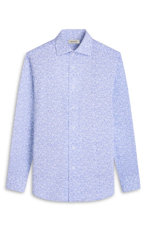 Bugatchi Devon Ooohcotton® Floral Button-up Shirt In Blue