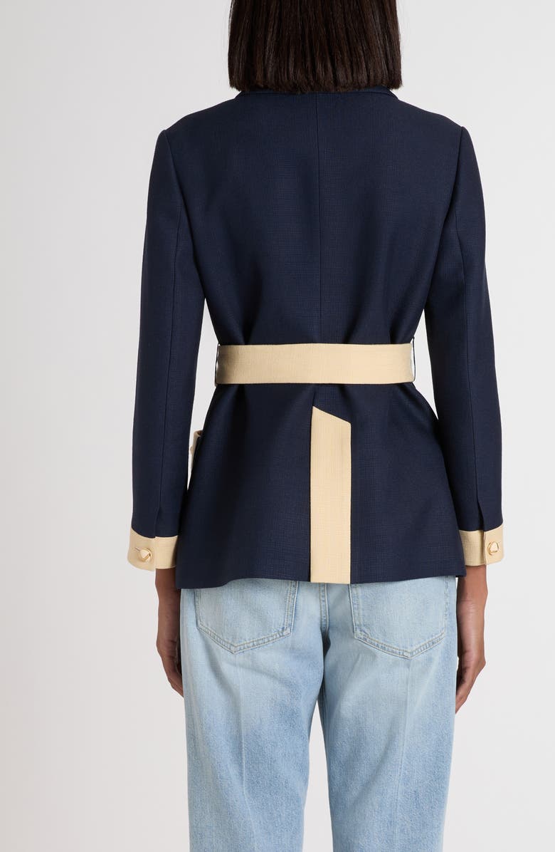 Valentino Garavani Caban Belted Jacket, Alternate, color, Brown/ Blue