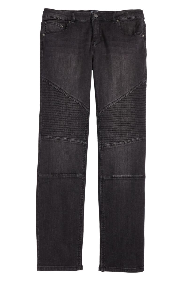 Elwood Straight Leg Moto Jeans, Main, color,
