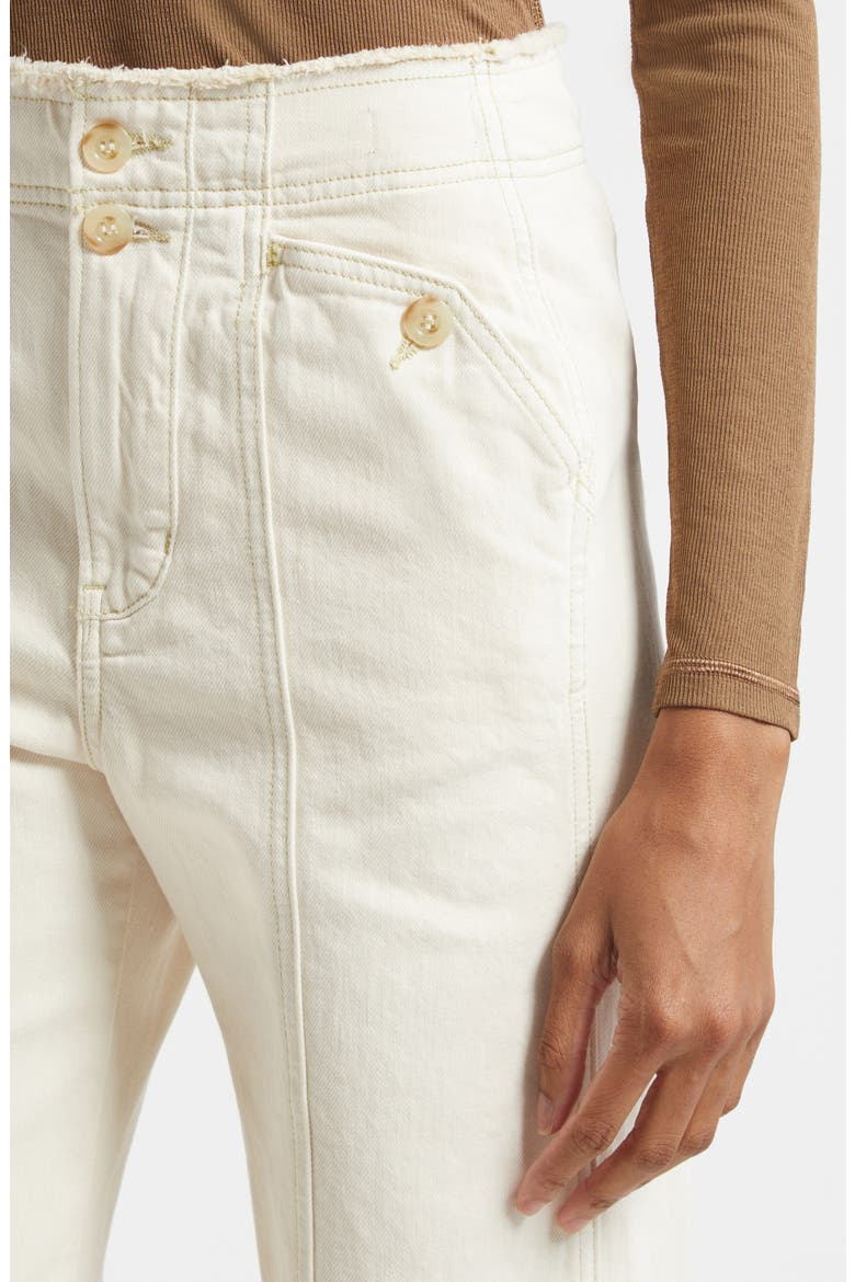 Crosbie Seamed High Waist Wide Leg Jeans, Alternate, color, ECRU