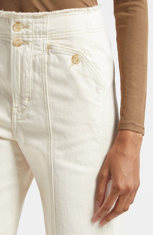 Veronica Beard Crosbie Seamed High Waist Wide Leg Jeans In White