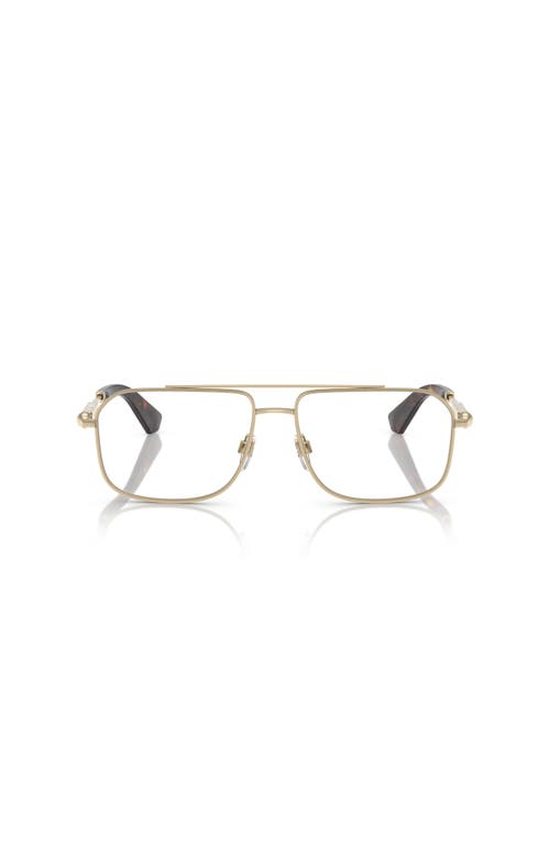 Burberry 56mm Rectangle Optical Glasses In Gold