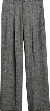 Dolce&Gabbana Houndstooth Pleated Wide Leg Trousers