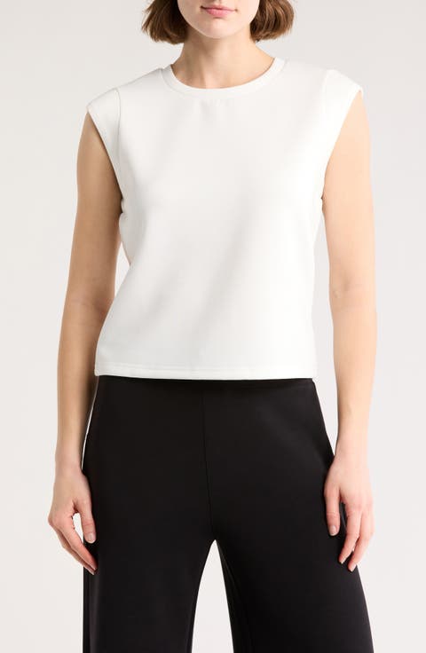 Cap Sleeve Scuba Knit Top