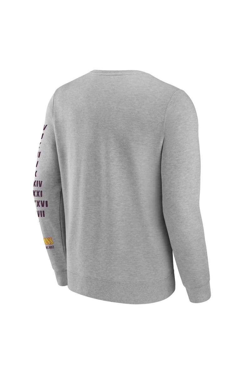 FANATICS Men's Fanatics Heather Gray Super Bowl LIX Marble Wordmark Fleece Crew Sweatshirt, Alternate, color, 