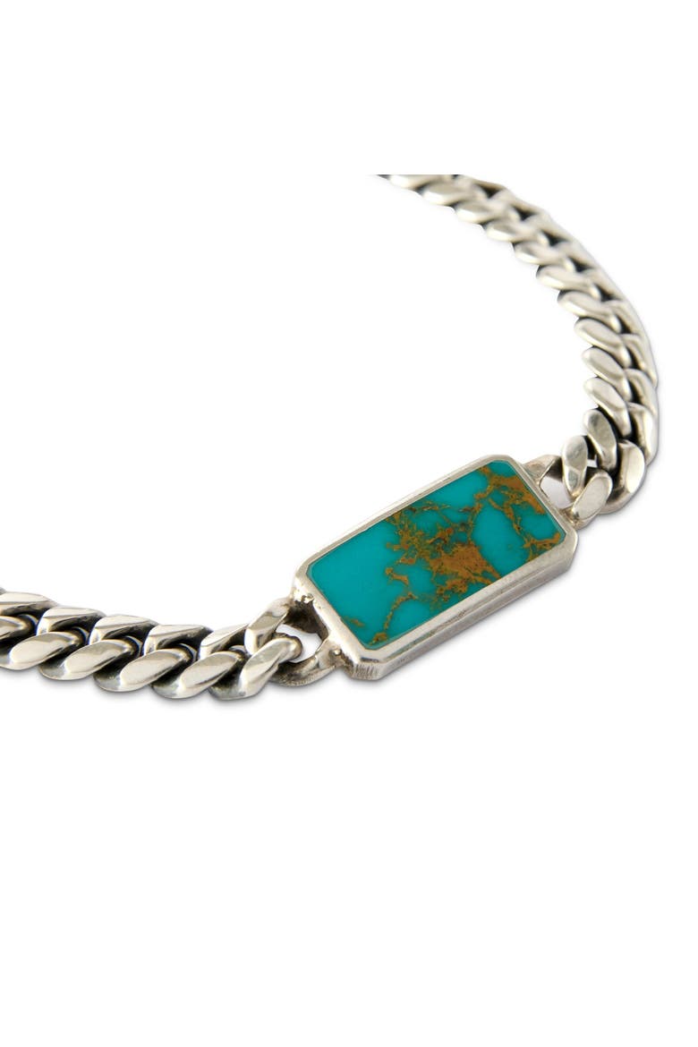Cuban Turquoise Silver Bracelet, Alternate, color, Turquoise