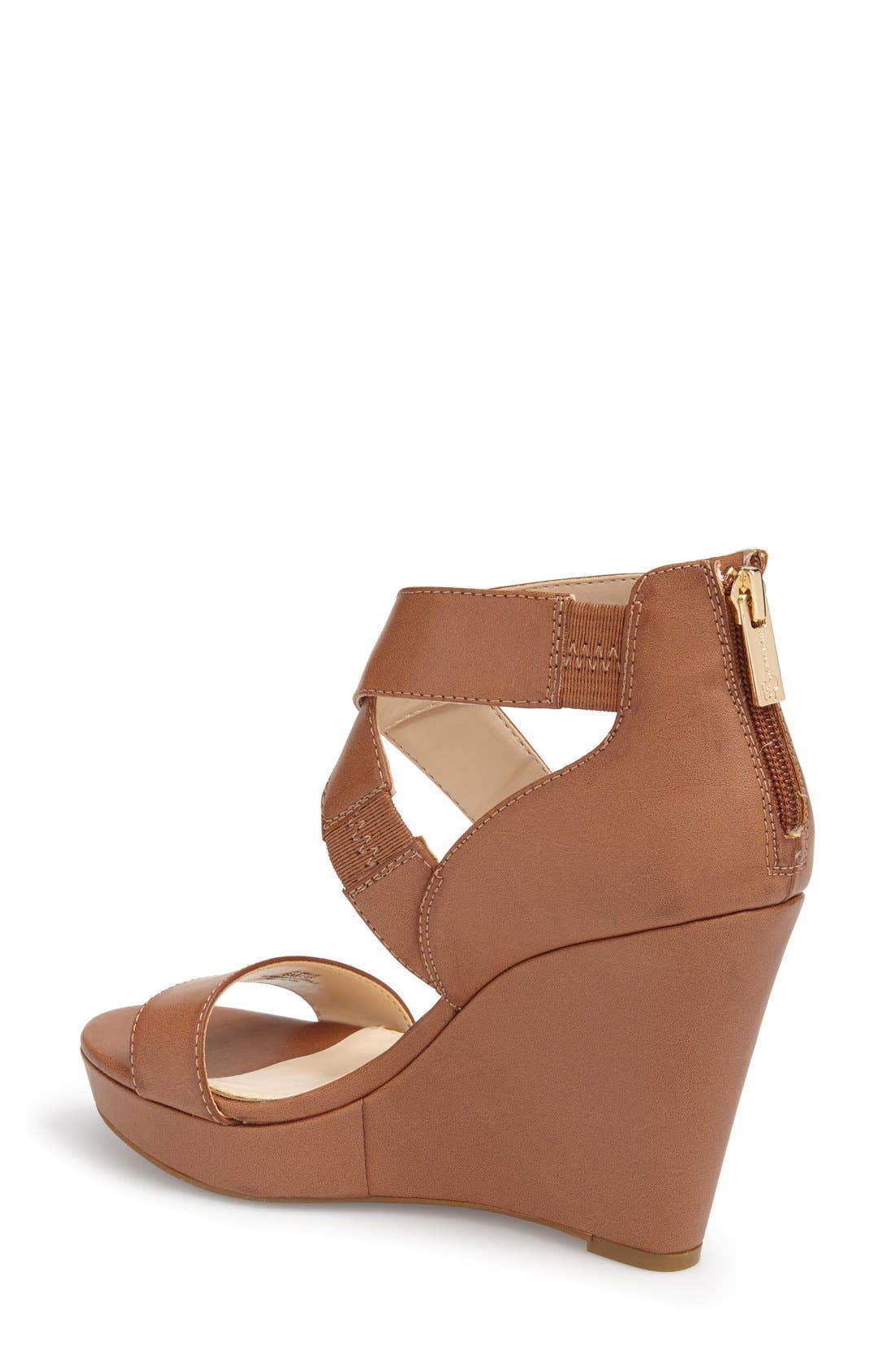 'Jamilee' Wedge Sandal, Alternate, color, LIGHT LUGGAGE LEATHER
