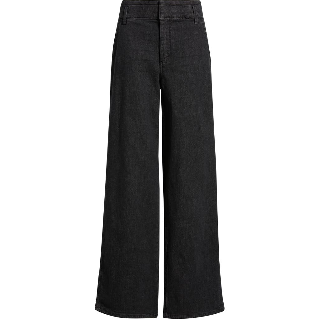 Wit & Wisdom Skyrise Double Waistband Wide Leg Jeans In Black