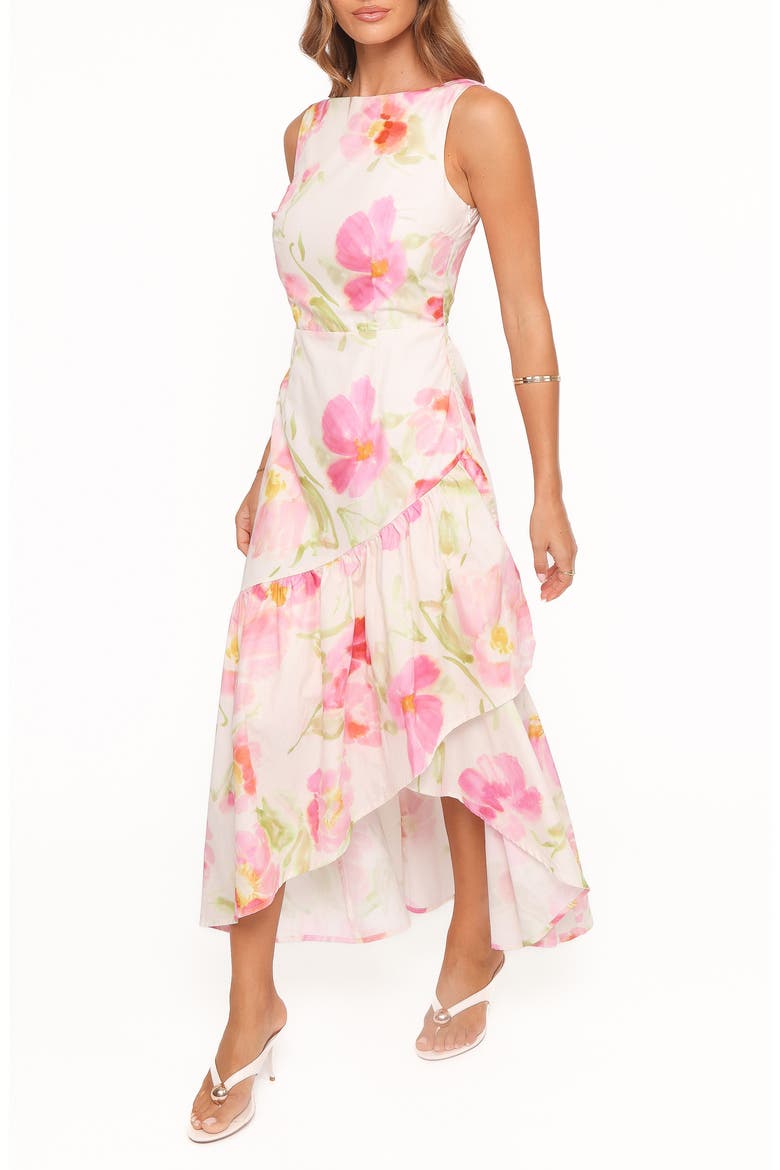 Zula Floral Sleeveless Cotton Maxi Dress, Alternate, color, PINK GARDEN FLORAL