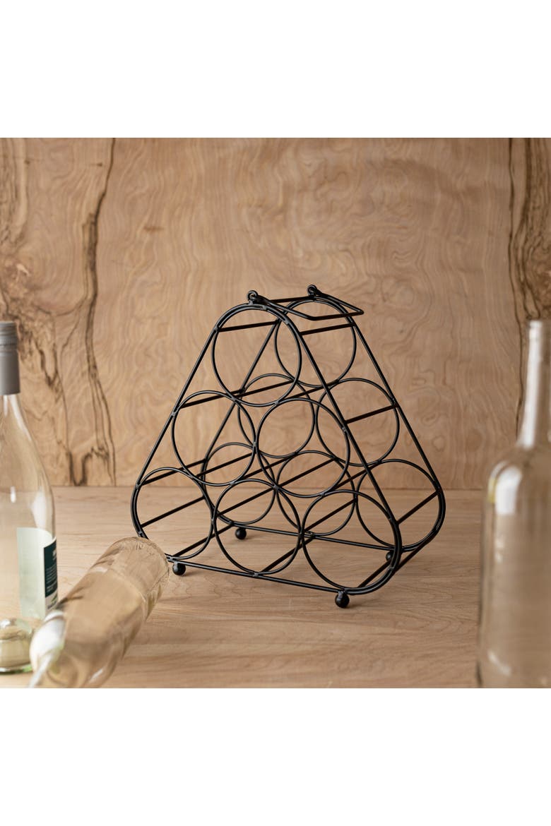 Six Bottle Wine Holder Black Metal, Alternate, color, Black