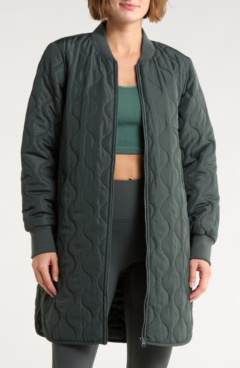 Z By Zella Longline Quilted Jacket