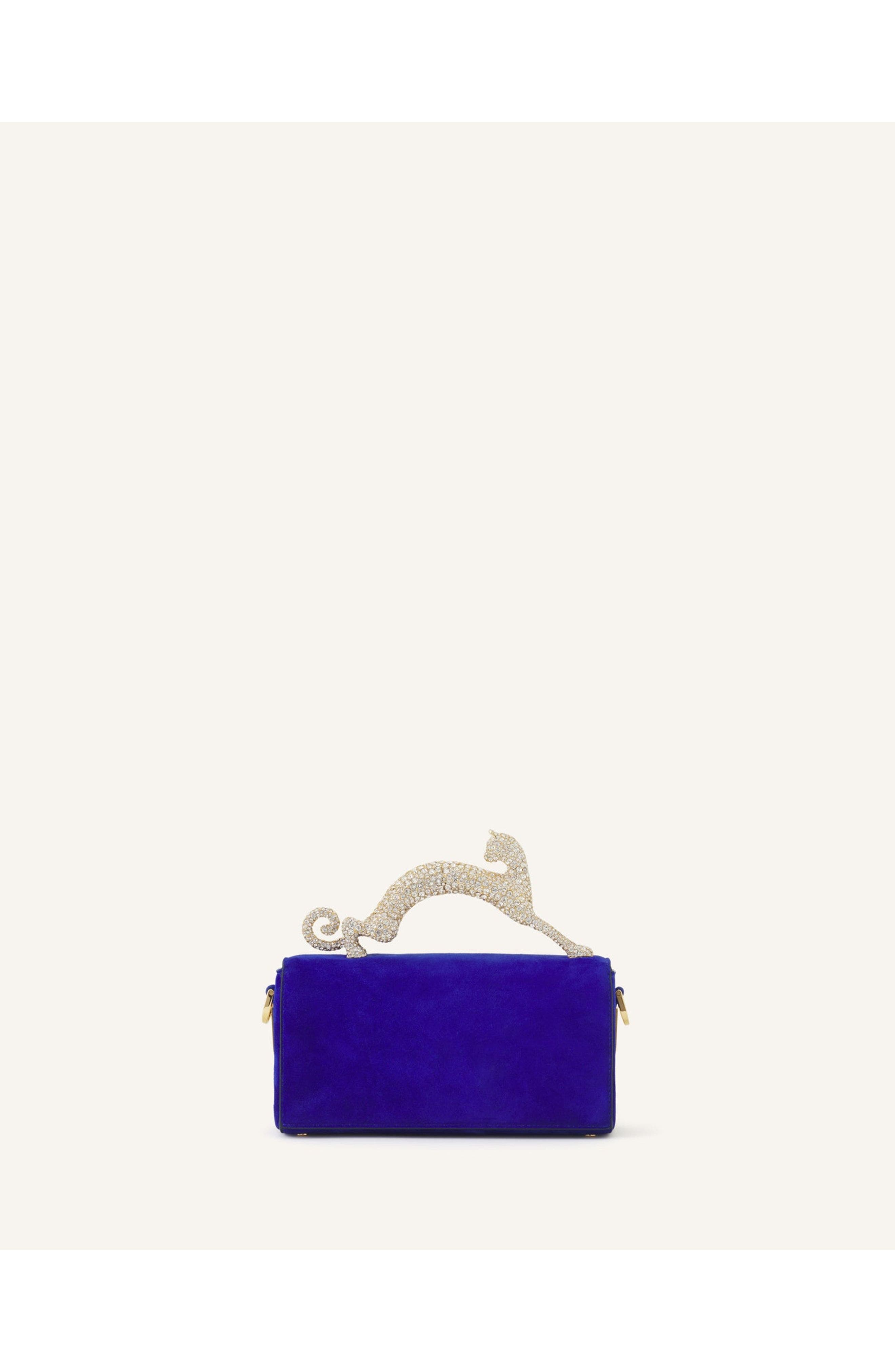 Lanvin Nano Pencil Cat Leather Bag, Alternate, color, Electric Blue/Dark Blue
