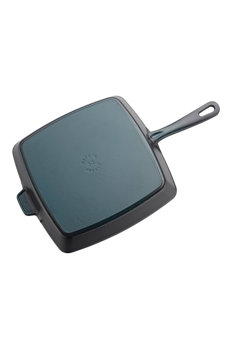 12-Inch Enameled Cast Iron Square Grill Pan, Alternate, color, MATTE BLACK