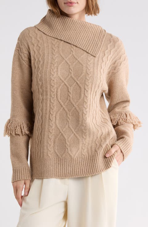 Fringe Cable Knit Sweater