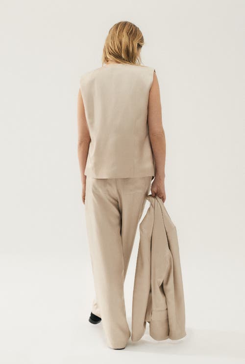 Shop Silk Laundry Twill Slouch Vest Hazelnut