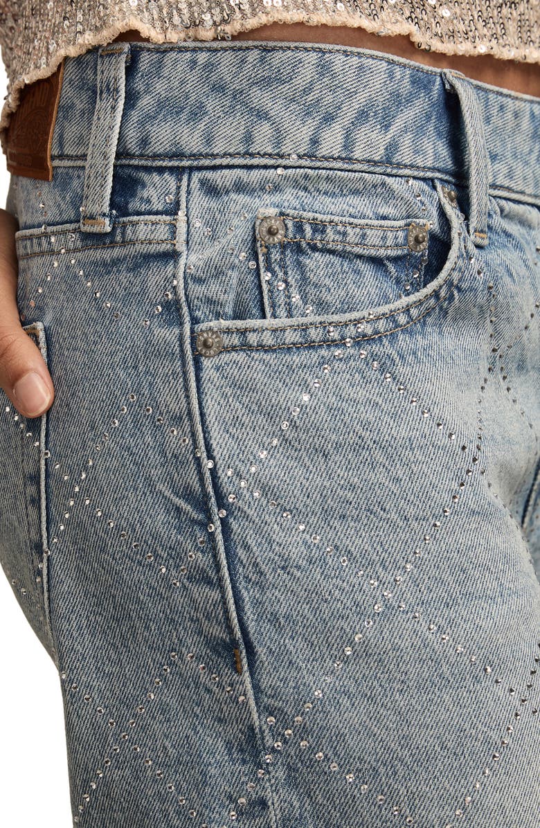 Lucky Brand Lucky Legend Rhinestone Baggy Jeans, Alternate, color, Snow Cone Wash