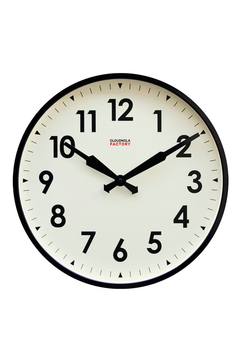 Factory Wall Clock, Main, color, BLACK