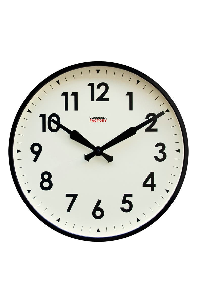 CLOUDNOLA Factory Wall Clock, Main, color, Black