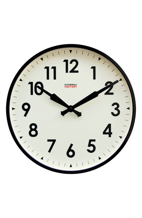 Black Wall Clock with Numbers – Factory Black XL – Wall