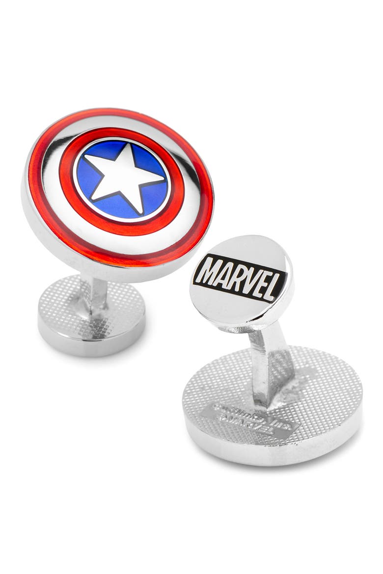 Captain America Cuff Links, Alternate, color, MULTI