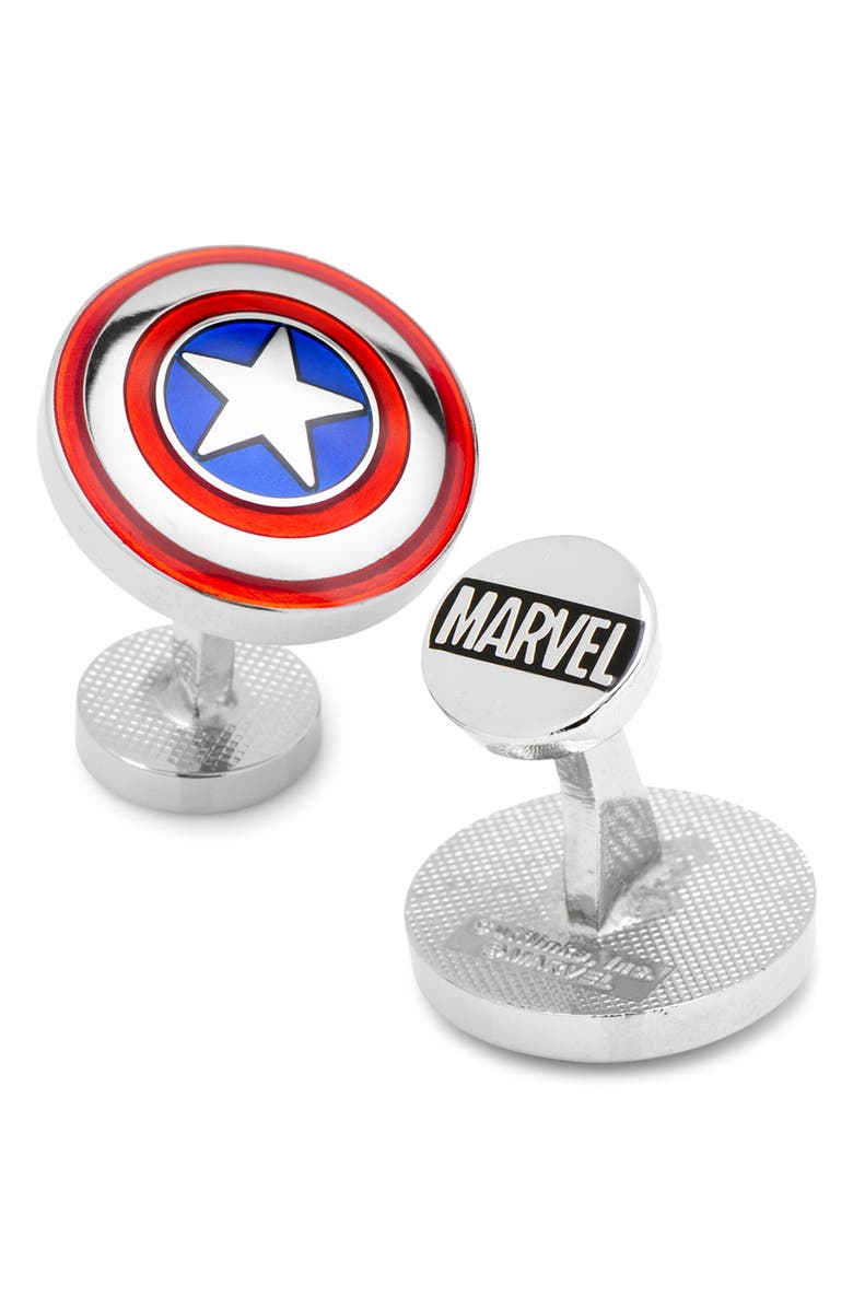 Cufflinks, Inc. Captain America Cuff Links, Alternate, color, Multi
