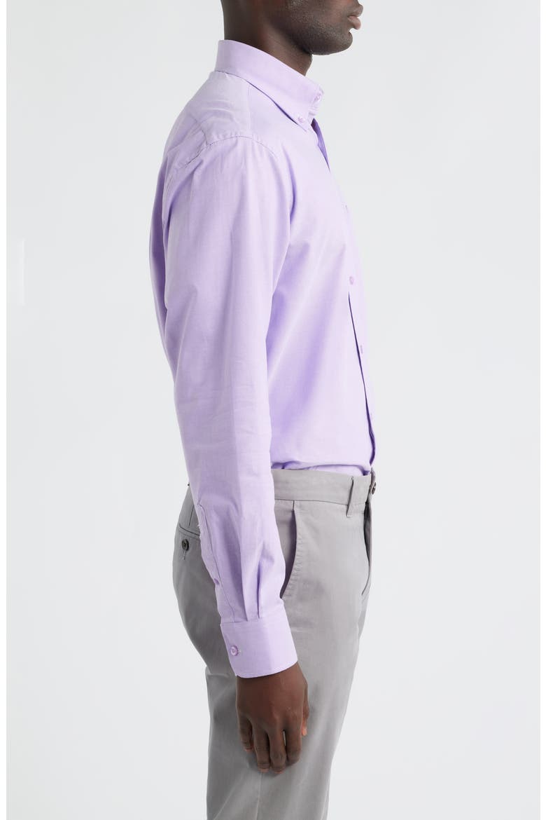 Regular Fit Lilac Purple Cotton Button-Down Oxford Shirt, Alternate, color, LILAC