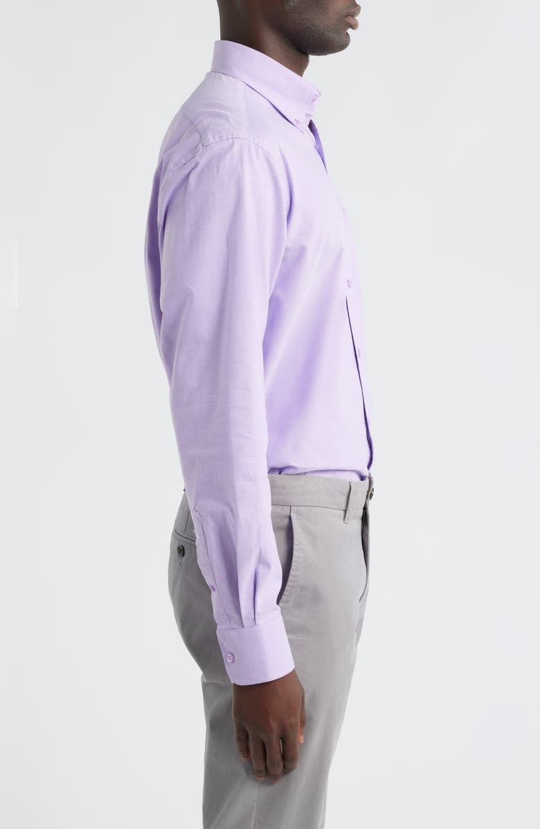EAGLE Regular Fit Lilac Purple Cotton Button-Down Oxford Shirt, Alternate, color, Lilac