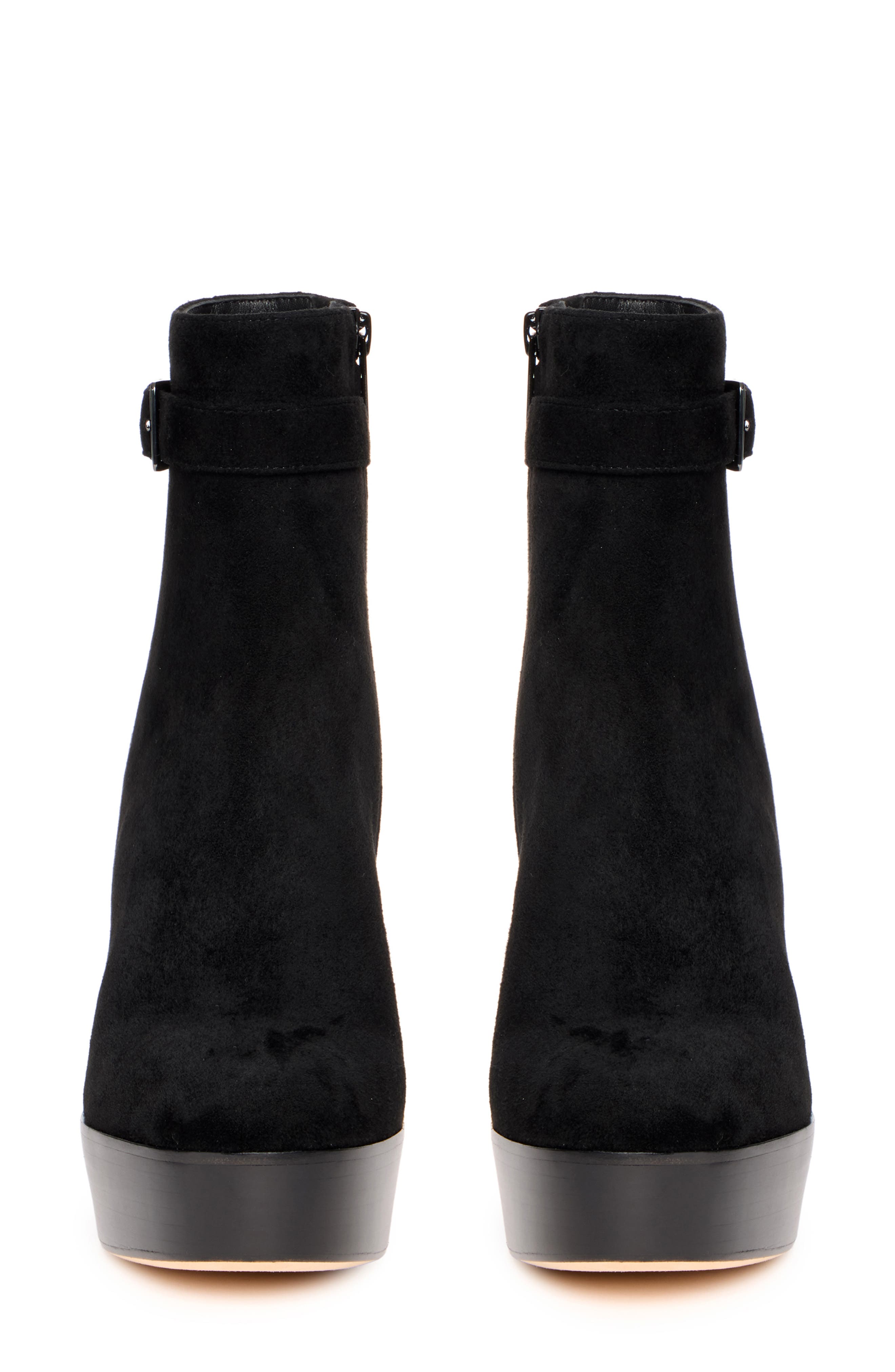 Maris Leather Platform Bootie, Alternate, color, BLACK