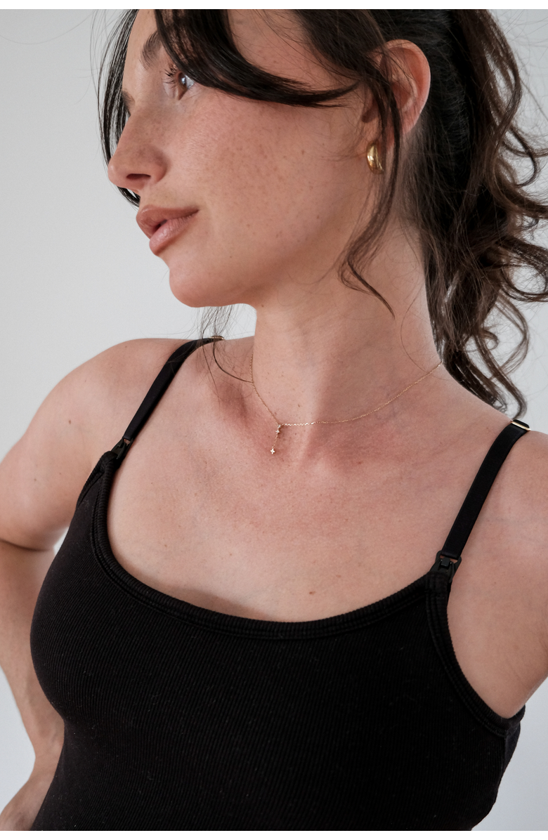 Embrace Soft Ribbed Nursing Tank, Alternate, color, Black