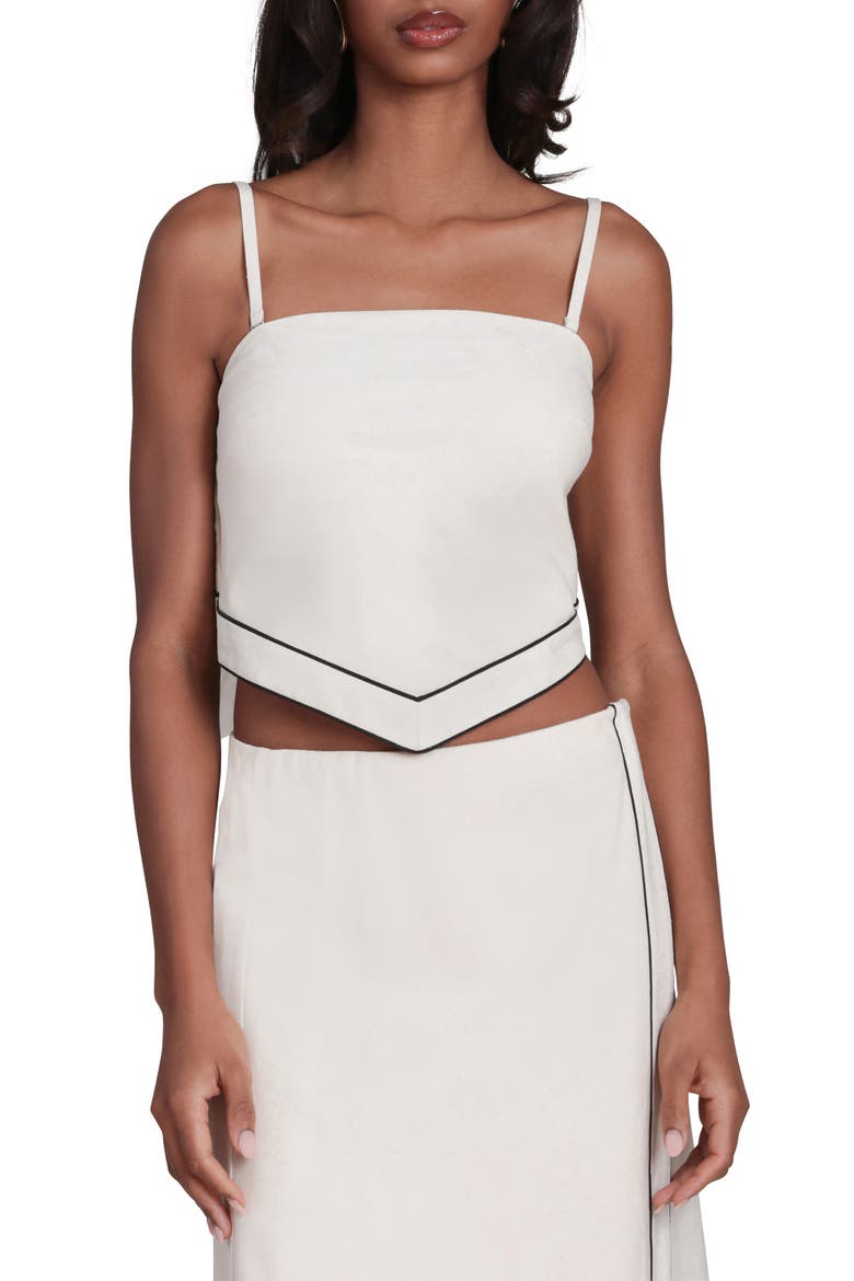 Piped Scarf Camisole, Main, color, OATMEAL-BLACK